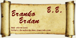 Branko Brdan vizit kartica